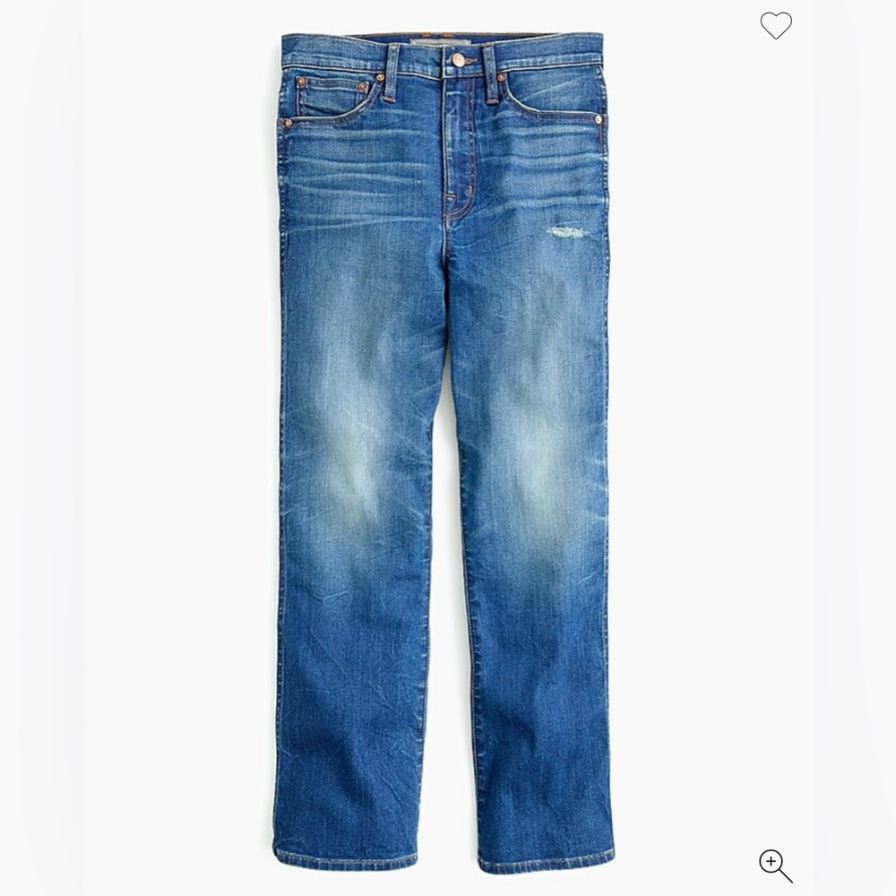 JCrew 11" kickout crop jean in dark worn in vintage wash